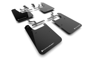 Toyota Tundra Mud Flap Kit - Rally Armor - UR Black with White Logo - Black - `22-`25